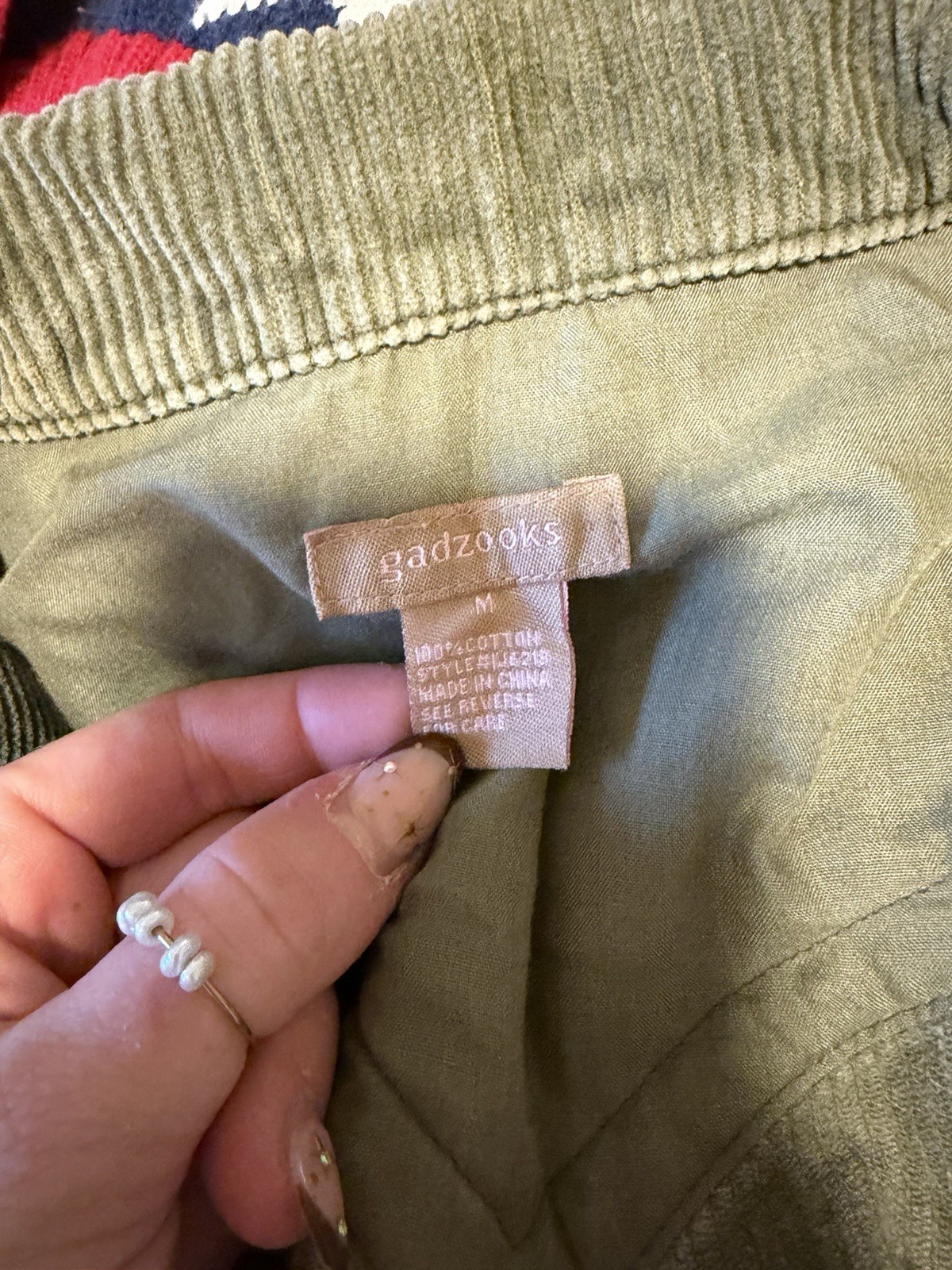 Gadzooks Olive Green Button Epaulette Basic Vest … - image 2