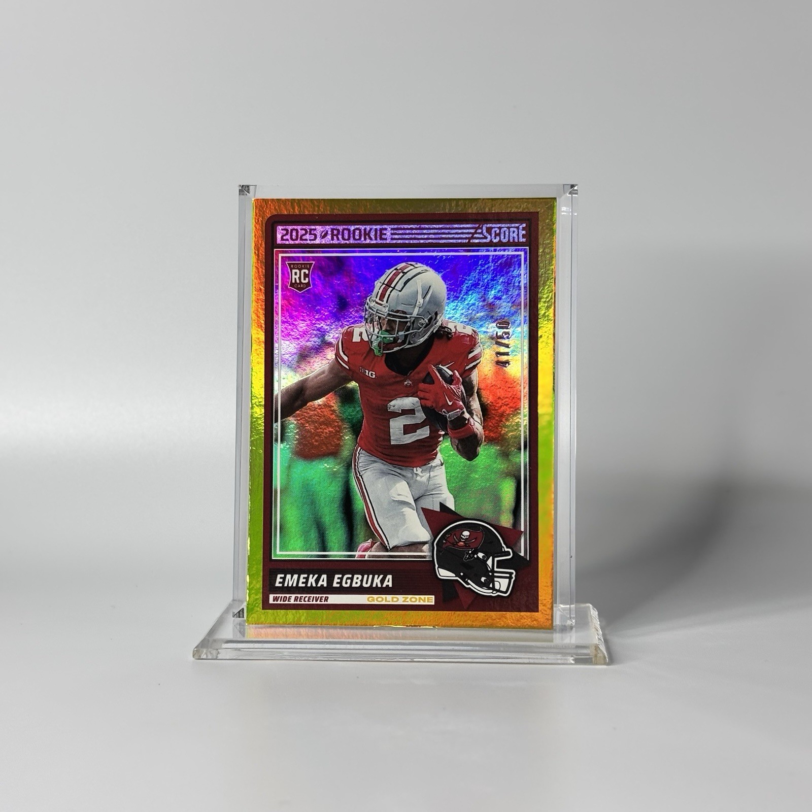 2025 Score Gold Zone /50 Emeka Egbuka #2 Tampa Bay Buccaneers