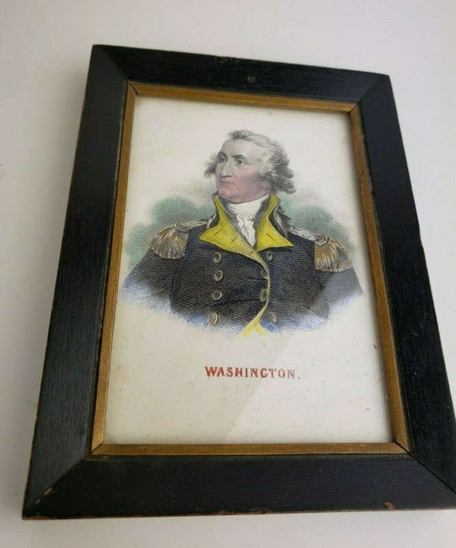 Antique framed Washington portrait, 19th c., 