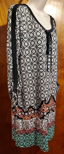 Style & Co Womans Lace Up Tunic Top Or Dress Size XL - Picture 2 of 6