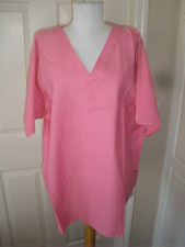 Women's Medical Scrubs Top Crest Pink L T67 