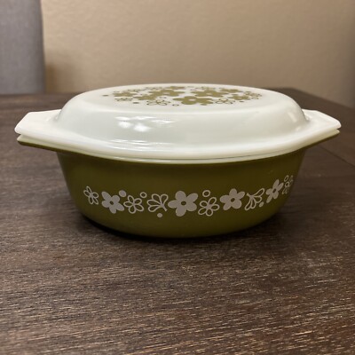 Vintage PYREX Lidded Casserole Dish Spring Blossom Crazy