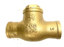 Bronze Swing Check Valve 3/4" CTS Solder Joint Ends 125-psi SWP / 200-psi WOG