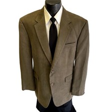 Vtg 90’s Chaps Ralph Lauren KHAKI Sport Coat EVENING Jacket MICROFIBER Blazer 44