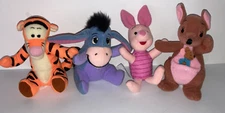 Disney Winnie the Pooh Plush Toys Holding Hands Piglet Tigger Eeyore Kanga 1997