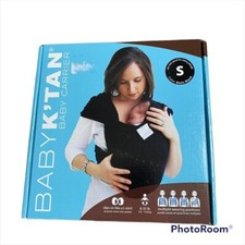 Baby K  tan Wrap Carrier Black Sz Small Multiple Positions