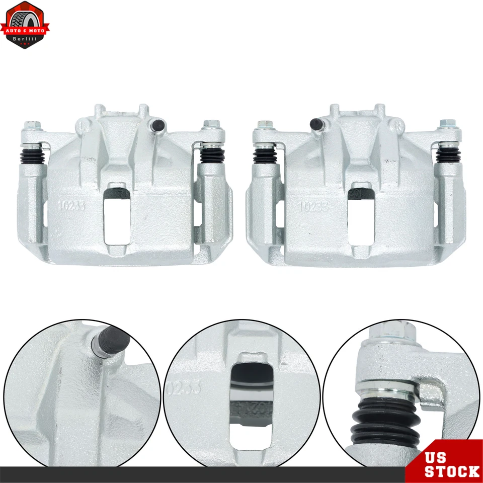 Set of 2 Front LH+RH Disc Brake Calipers w/Bracket For Acura Honda CR-V Accord - Image 2 of 4