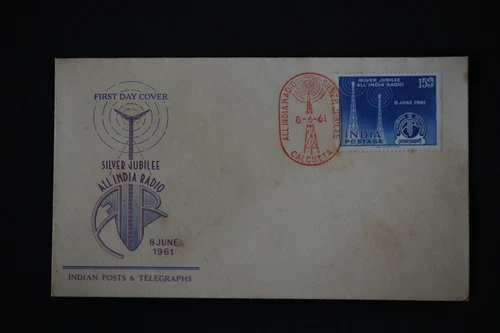 India 1961 All India Radio Silver Jubilee FDC* (Calcutta postmark)