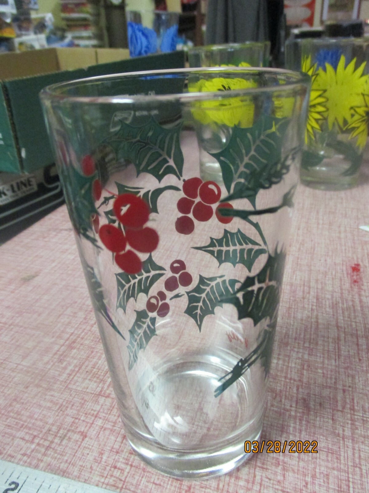 RETRO VINTAGE PEANUT BUTTER GLASS 5 INCH!! HOLLY eBay