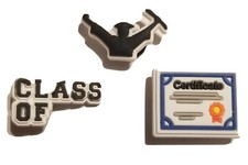 Graduate Class of Shoe Charms 3 PC Set For Shoes  More Croc Compatible 
