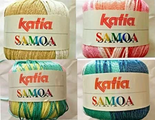 Katia Samoa Cotton Blend Self-Striping Yarn Loom Knit Crochet