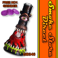 32cm Thick Glass 3D Monster Beaker Style Waterpipe | Glow in the Dark | GB346