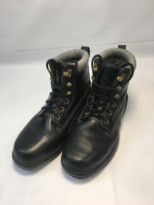 Dr Comfort Steel Toe Black Leather Boots with Gold Accents Men main image 4