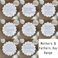 Mothers Fathers Day Cookie Stamp Embosser Range Fondant Baking Mum Cookie