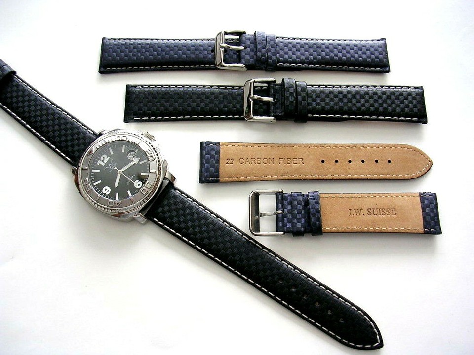 Cinturino In Nylon Per Orologio IWC Pilot Spitfire - Verde/nero, Larghezza 20-22 Mm - Foto 2