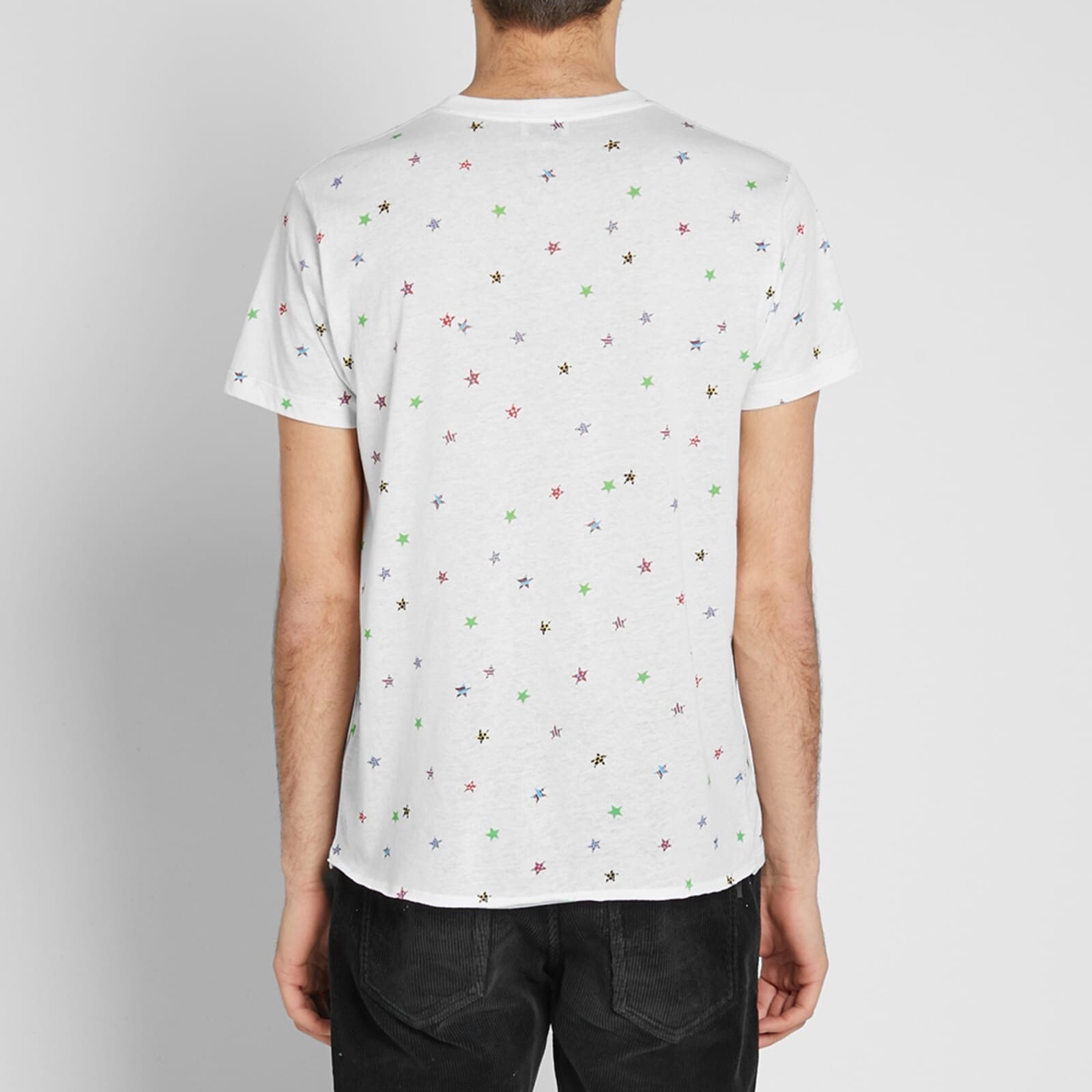 T shirt slim fit multicolore Saint Laurent nuova con etichette stampa divertente star taglia XL $490 00