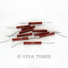 Vintage Lot 10 Kidco C2C Brown Wire Wound Resistors With Axial Leads 2000 2K ohm