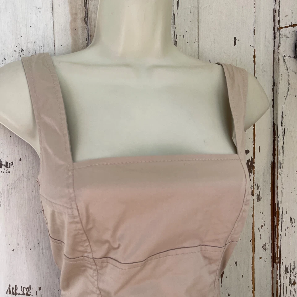 Vestido Anna Molinari Talla 00 o XXS Euro 30 Mujer Beige Algodón Hecho en Italia Foto 3 de 4