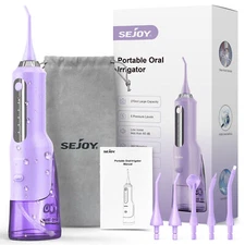 SEJOY Water Dental Flosser Teeth Pick 5 Modes Cordless Oral Irrigator Cleaner