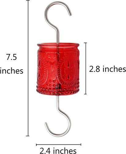 Foso de hormigas de vidrio rojo para comedero de colibríes - Imagen 3 de 3