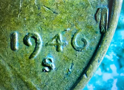 1946 S Lincoln Wheat Cent Retained Delamination Planchet Flaw XF Die Error Penny
