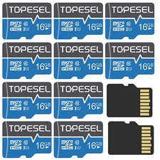 TOPESEL10PCS Ultra Micro SDHC TF Card 16GB C10 Memory Card SD Card For PC Camera