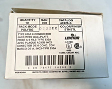 Box of 10 Leviton 40226-S Type 630A 6 Conductor Jack w/ Stainless Wall Plate