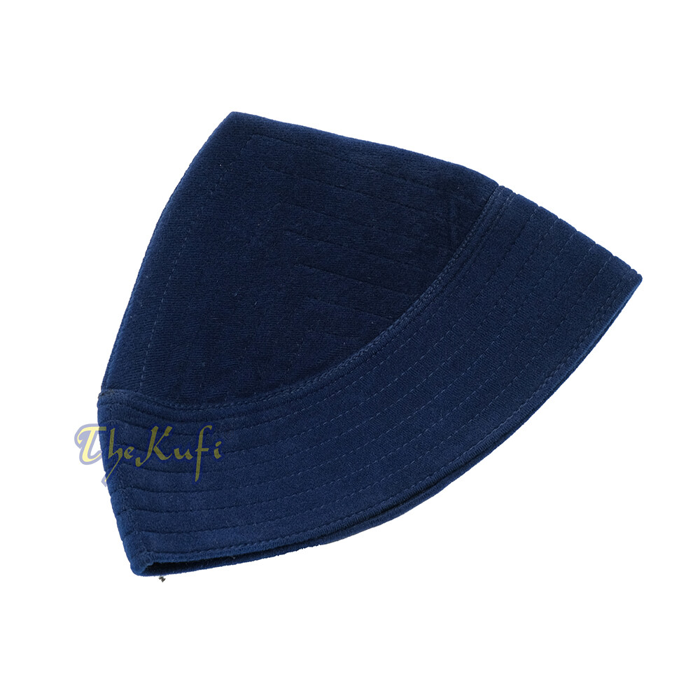 NAQSHABANDI SUFI TAJ - Navy Blue Faux Felt Muslim Turban Kufi