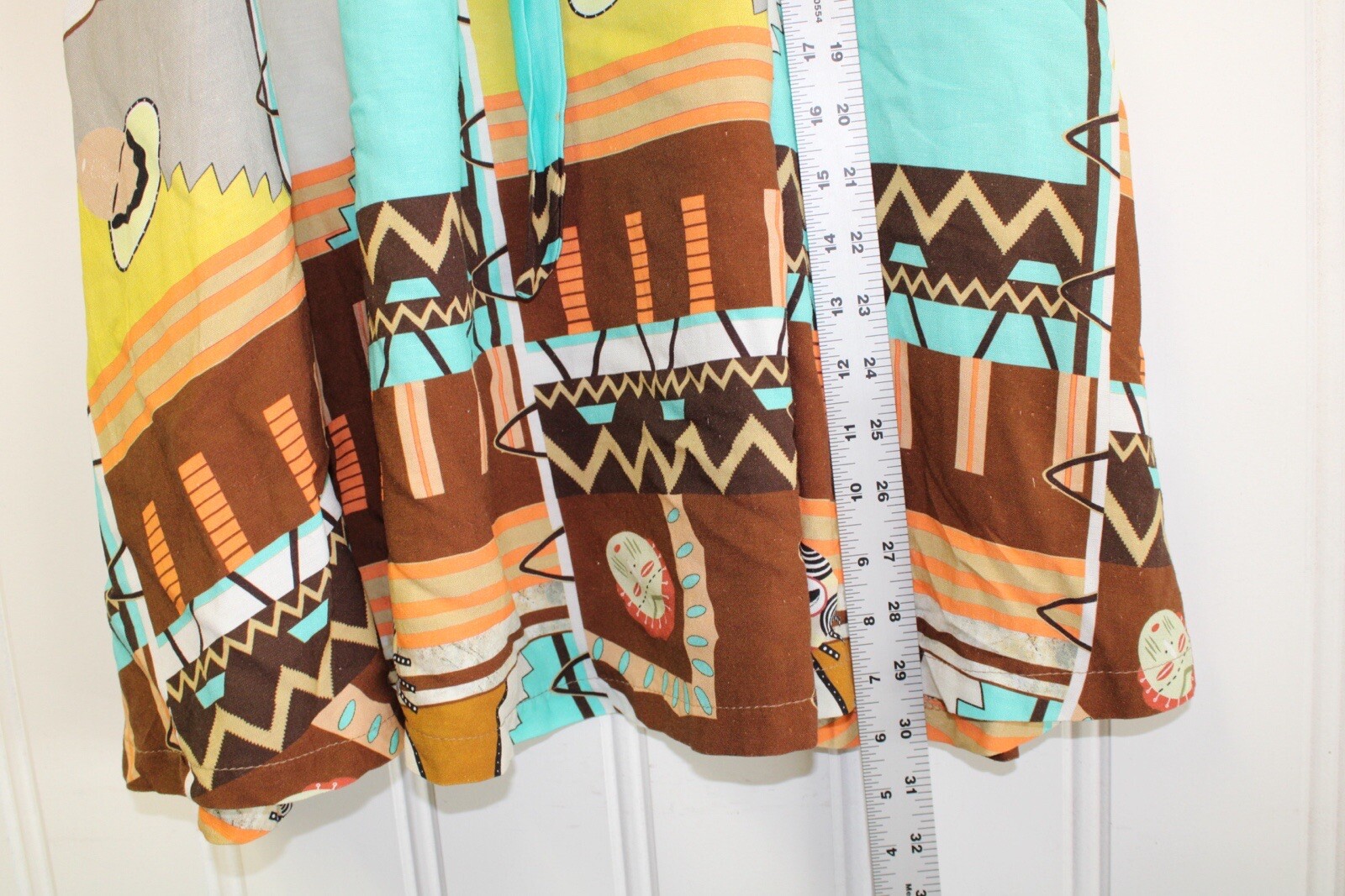 Baci Linen Blend Aztec Patchwork Belted Maxi Skir… - image 6