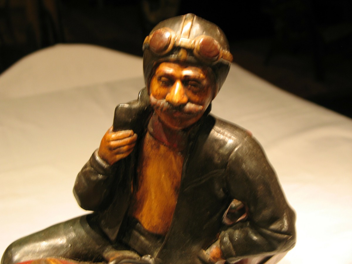 Vintage Resin Harley Davidson Style Motorcycle Sculpture