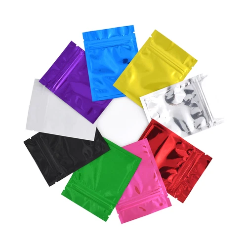100 pcs Colorful Foil Zip lock Pouches Food Storage Zipper Bags Smell Proof Bags - Picture 4 of 22