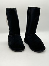 BEARPAW Boots Emma Youth Size 13 Shearling Winter Snow Boot Black Suede