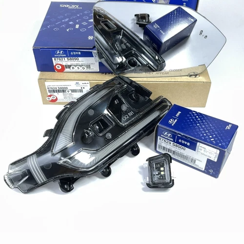 Set of 3 Hyundai Palisade 87624-S8000 Glass Lamp Puddle Side MIRROR 87621-S8090