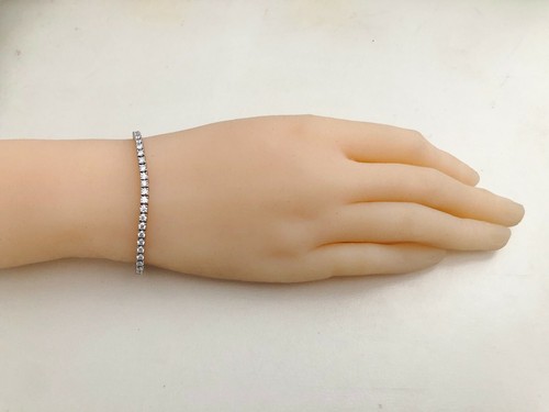 Diamond Tennis Bracelet 4 Ct D VVS 14k White Gold Bridal Birthday Anniversary - 第 8/12 張圖片