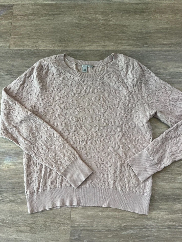 Suéter Halógeno Polvoriento Malva Leopardo Talla S