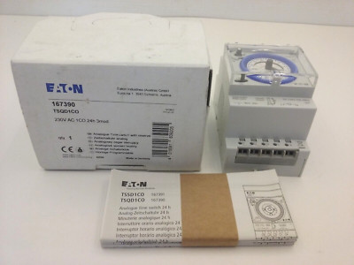 EATON TSQD1CO ANALOG TIMER W/RESERVE 230V AC 1 CO 24H 3 MODULES NIB
