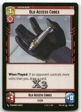 Old Access Codes #168 Star Wars Unlimited TOR NM X3