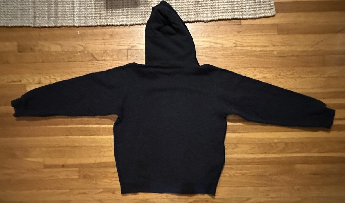 SUPREME CORNER LABEL HOODED SWEATSHIRT BLACK SIZE LARGE SS18 WK0