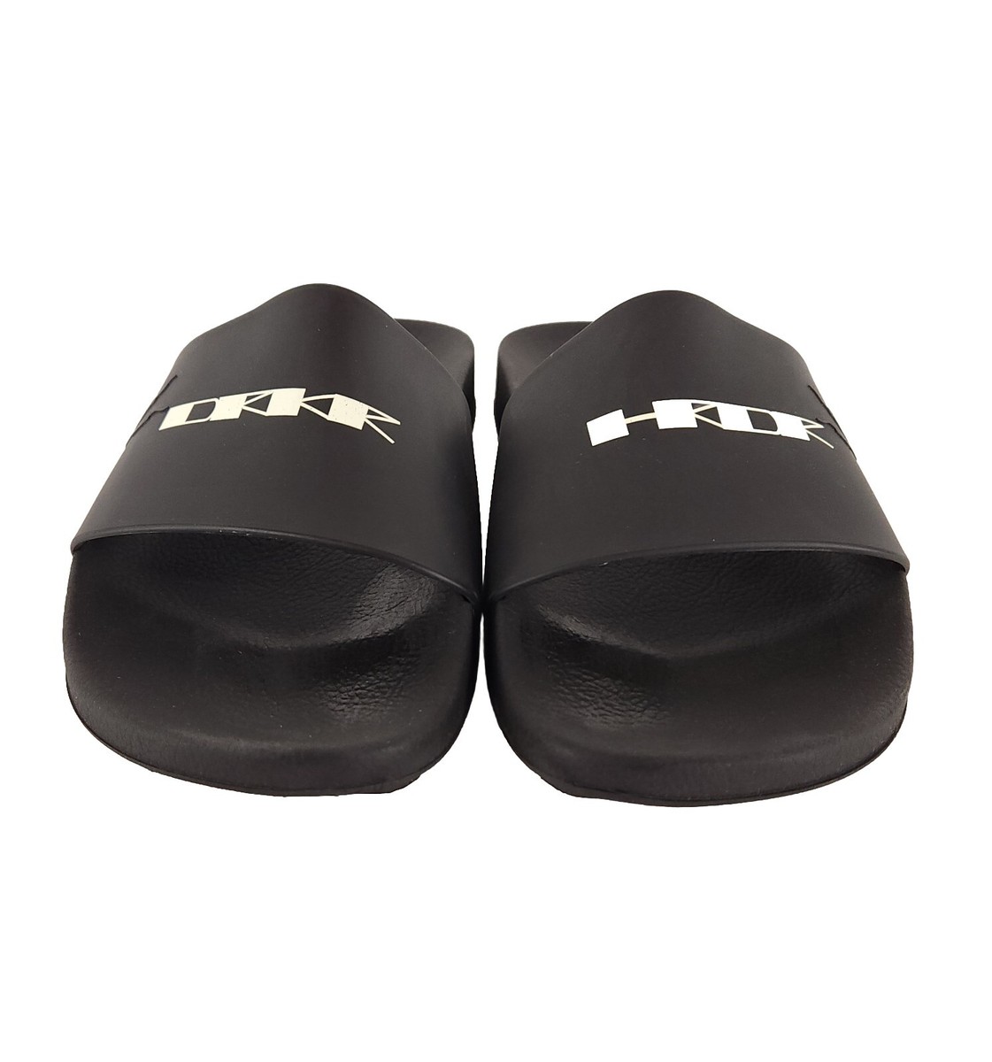 Rick Owens DRKSHDW Logo-print Rubber Slides in Black Milk
