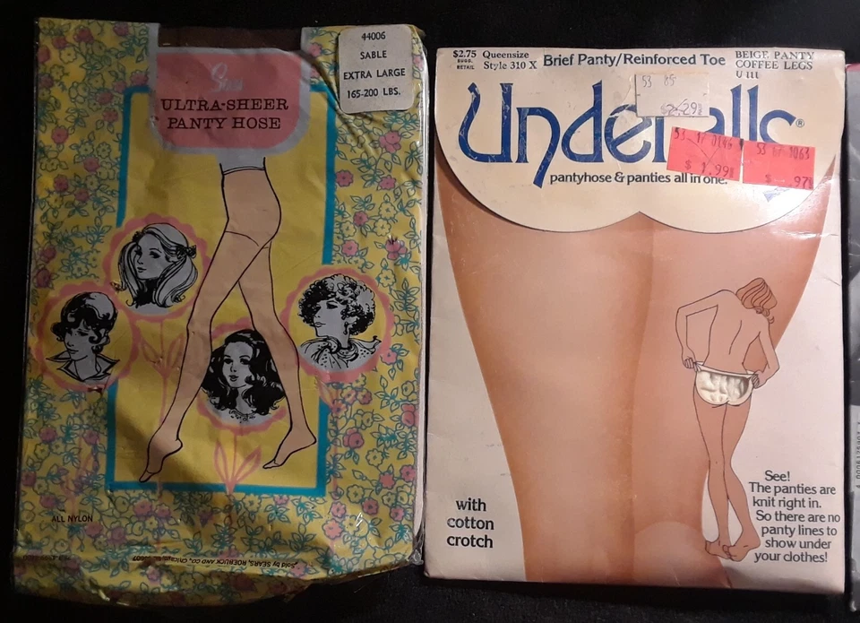 Pantimedias vintage años 60 a 90 ¡Lote de 9 paquetes sellados! Foto 2 de 4