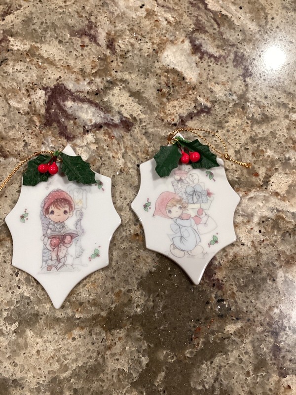 Two Precious Moments Ornaments.  Bundle Of Joy and Glory To God In The Highest
