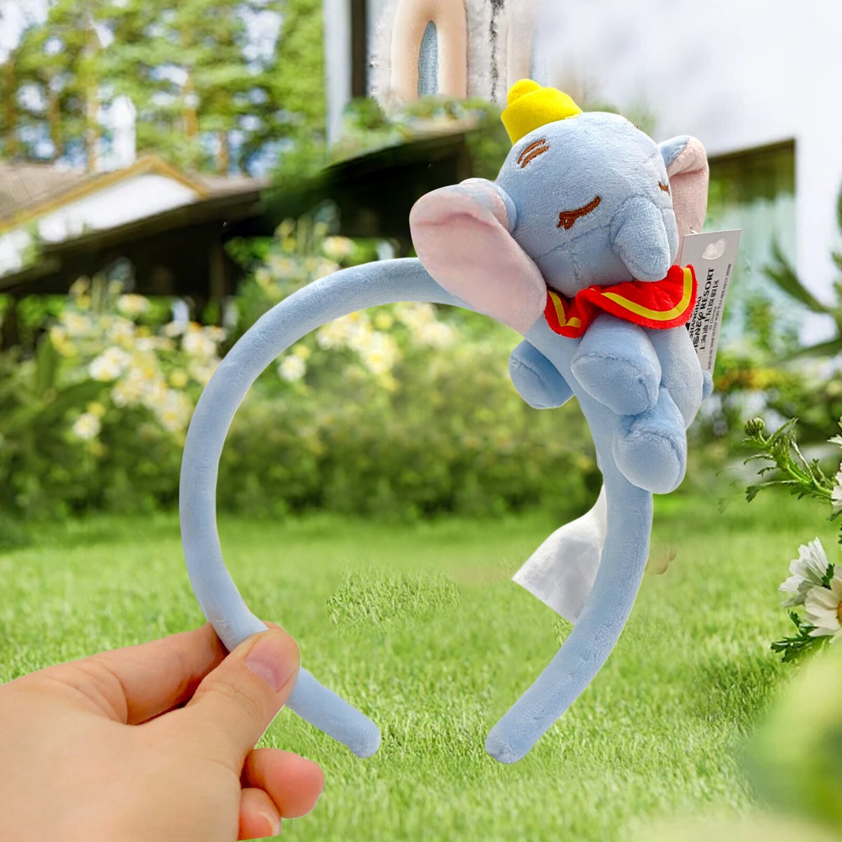 Disney Dumbo Plush Headband - Soft Blue and Pink Disney Store Plush Big Head Dumbo Corduroy Body Pink Ears 12  main image 4