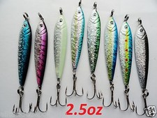 3 to 16 Pieces 2.5oz mega live bait metal jigs fishing lures w/ treble hook