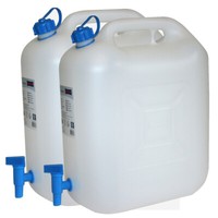 2X Wasserkanister Eco 20 Liter Mit Hahn 2Er Set Camping-Kanister Wassertank Neu