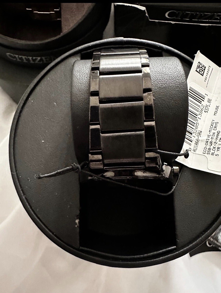 CITIZEN DISNEY MICKEY MOUSE WATCH BLACK STAINLESS STEEL AU1068-50W