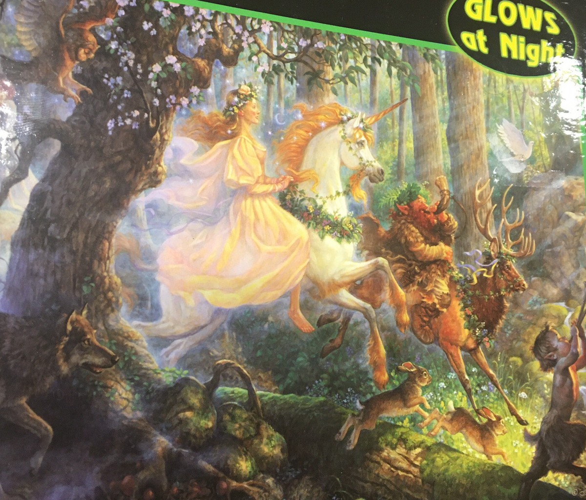Vintage New NOS Fantasy Glow In Dark 500 Puzzle NIB USA Maid And
