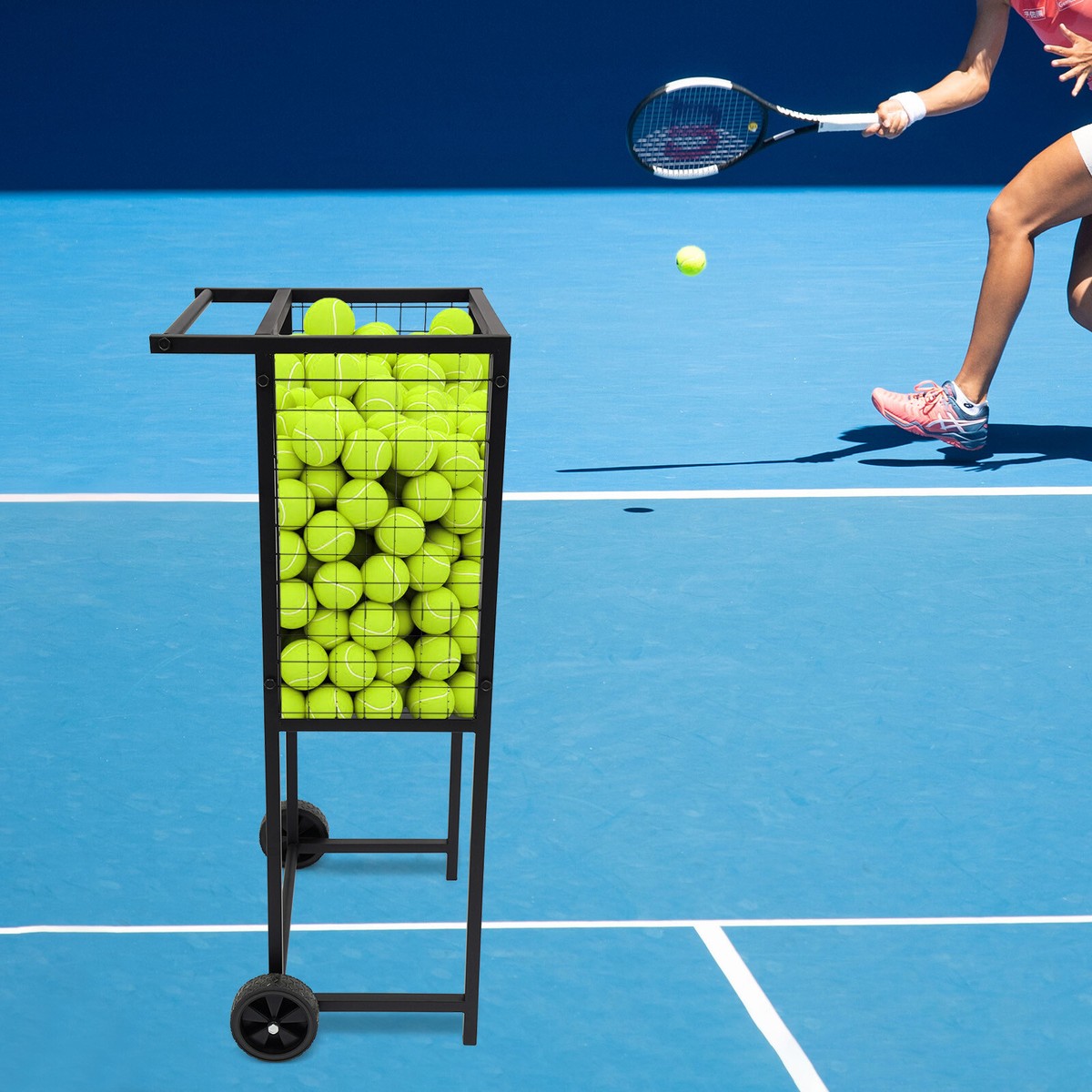 Metal Storage Cart Movable Shelf Tennis Ball Holder Rack Metal