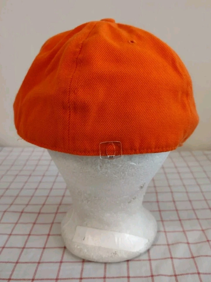 Gorra lisa naranja talla 7 3/4 para hombre talla única ajustada billete plano Foto 4 de 4