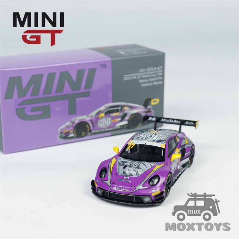 MINI GT 1:64 Porsche 911 GT3 R #27 HubAuto Racing 2023 Diecast Model Car LHD
