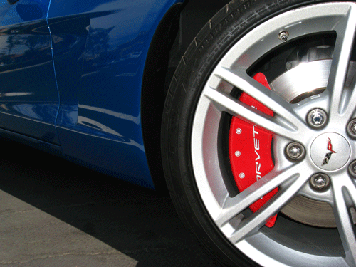 2001-2004 Chevy "Corvette" Z06 C5 Front Rear Red MGP Brake Disc Caliper Cover - Picture 7 of 10